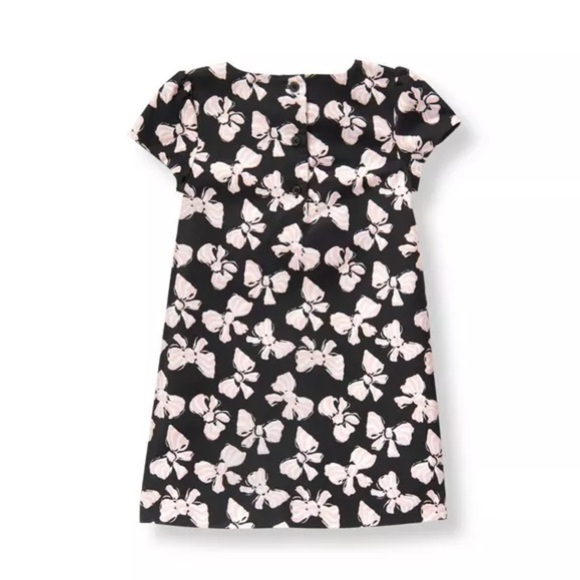 Janie & Jack Bow Print Black, Light Pink and White Dress - Picture 2 of 13